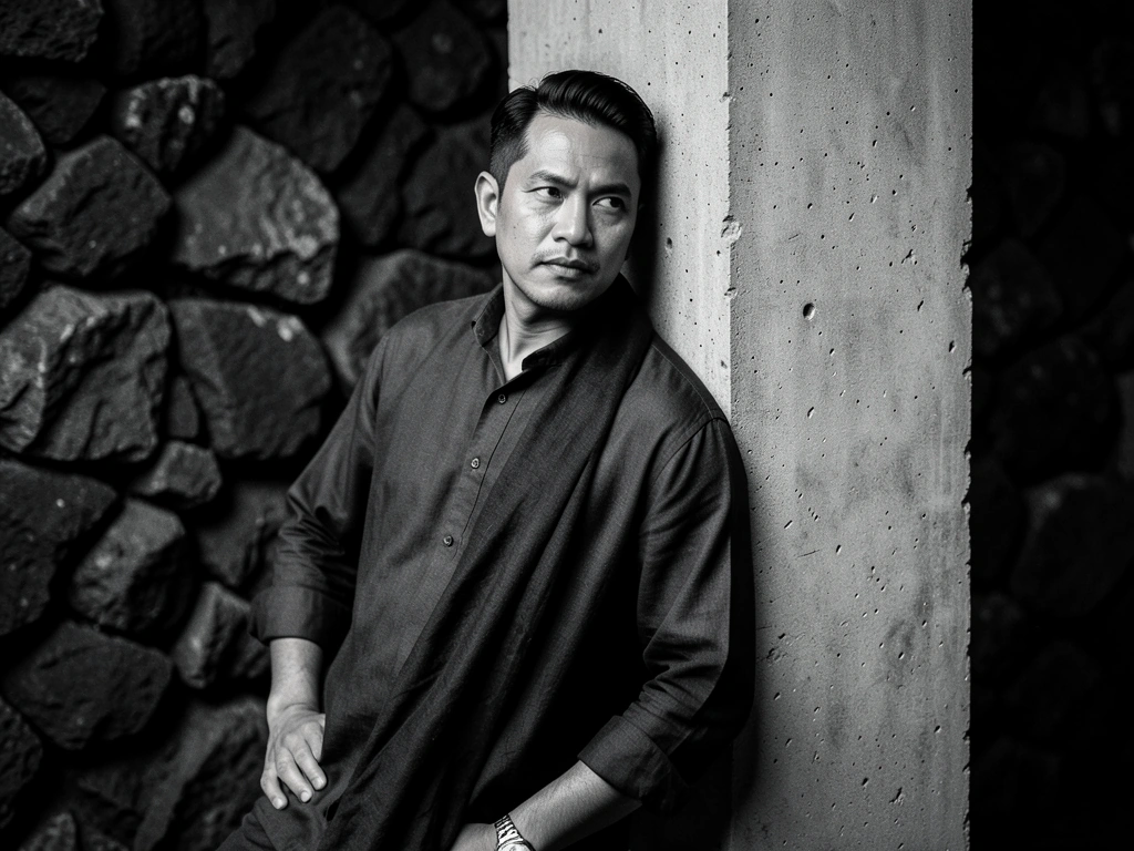 Textured volcanic rock and premium charcoal fabric
