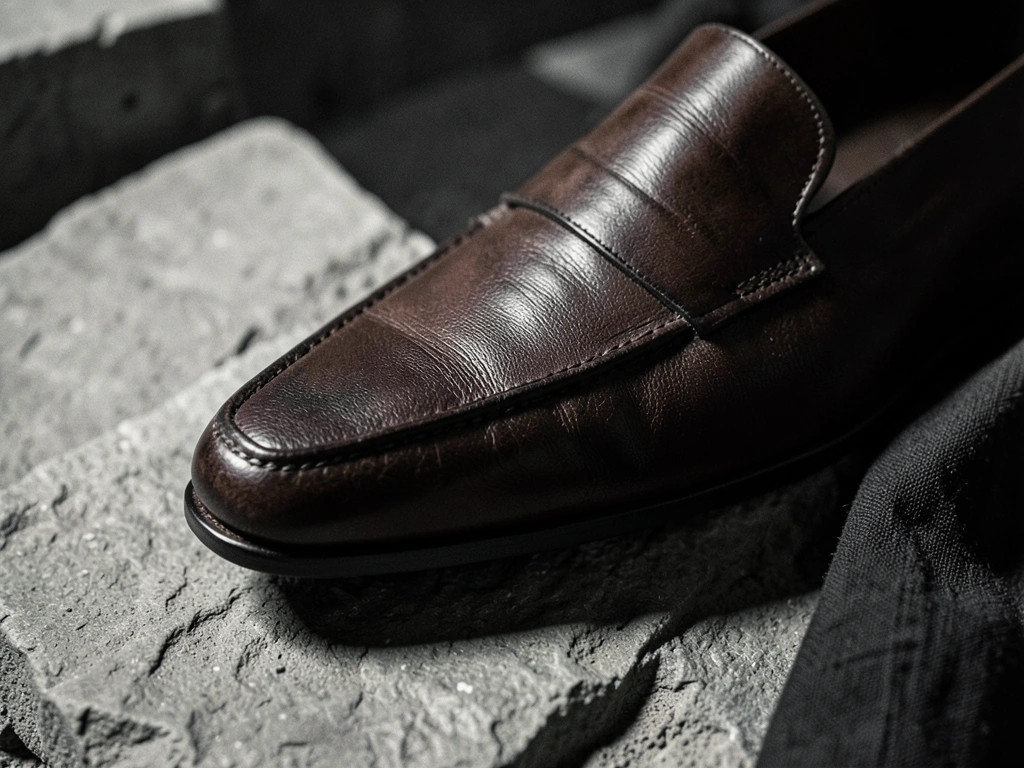 Leather loafer details